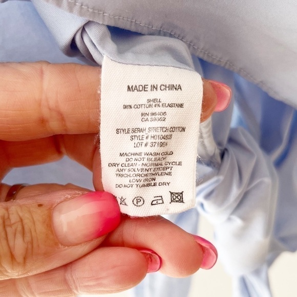 theory Serah Stretch-Cotton Tie-Waist Top - Picture 6 of 7